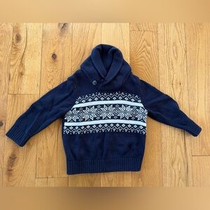The Children’s Place navy snowflake shawl collar sweater, 12-18m